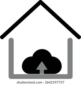 Minimal Line and Glyph Style home icon vector