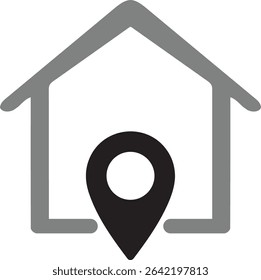 Minimal Line and Glyph Style home icon vector