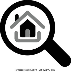 Minimal Line and Glyph Style home icon vector