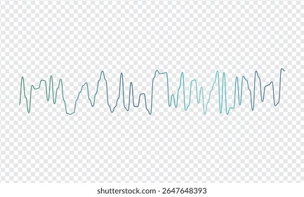 minimal line graph icon with green to blue gradient for data analysis and trend visualization