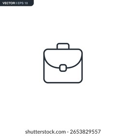 Minimales Liniensymbol einer Aktentasche. Stellt Unternehmensressourcen, Management und professionelle Abläufe dar.
