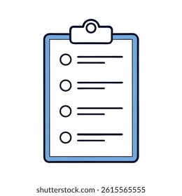 Minimal line icon of checklist in white background vector illustration
