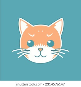 minimal line icon of a cute kitty