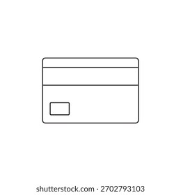 Minimal line icon design of a generic credit card.