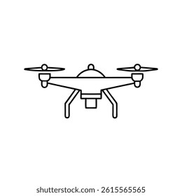 Minimal line icon of drone in white background vector illustration