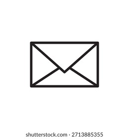 Icono de línea mínima de un sobre que representa el correo, los mensajes y la comunicación. Ideal para App, Sitios web, interfaces de correo electrónico, herramientas de oficina e ilustraciones de negocios.
