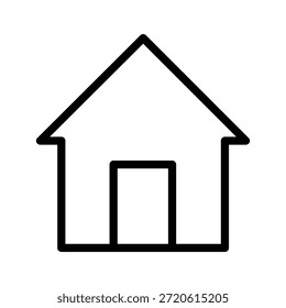 Icono de línea mínima de una casa que representa la propiedad de la residencia y el espacio habitable