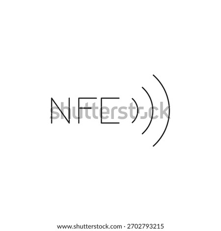 Minimal line icon of a large NFC wireless communication symbol.
