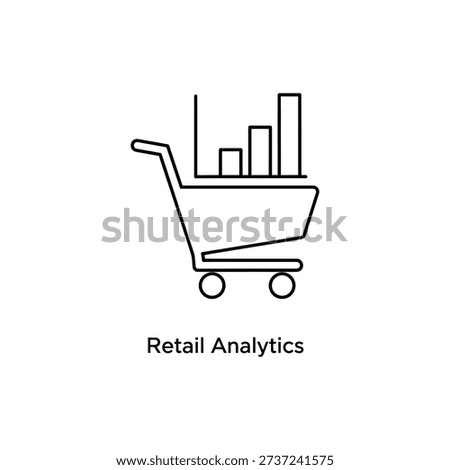 Minimal line icon representing retail analytics on white background, perfect for business, data, and market insights visuals.