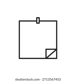 Minimales Liniensymbol für Notizen, die Erinnerungen, Notizen und Organisation darstellen. Ideal für Apps, Websites, Produktivitätstools und Unternehmens- oder Büroillustrationen.