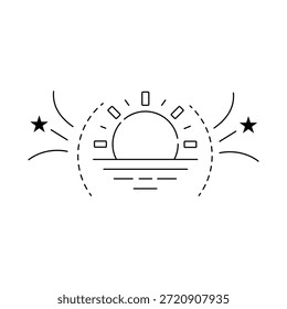Minimal line icon symbolizing a screen-free morning routine, promoting mindfulness, digital detox, healthy habits, and intentional daily starts.