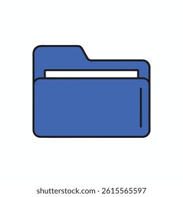 Minimal line icon of task folder in white background vector illustration
