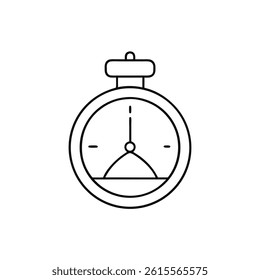 Minimal line icon of timer in white background vector illustration