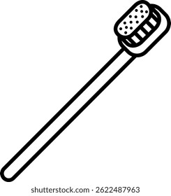 Minimal line icon of a toothbrush, ideal for hygiene or dental care design projects.