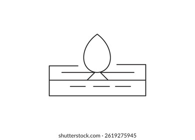 Minimal line icon of waterproof surface icon with water droplet and arrows line art design 