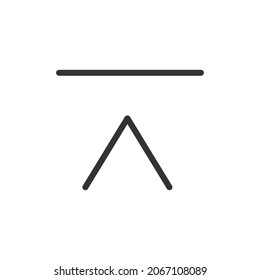 Up minimal line icon. Web stroke symbol design. Up sign isolated on a white background. Premium line icon.