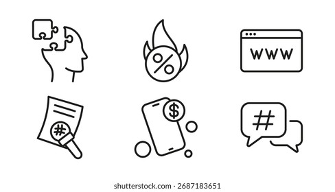 Ícones de linha mínimos: conceitos criativos e símbolos de comunicação digital