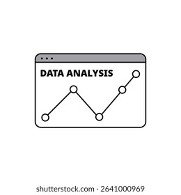 Minimal Line Icons for Document Analysis Report Review Graph