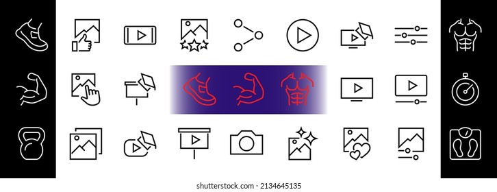 Minimal line icons symbolizing learning and growth — communication, creativity, time, and digital connection. Perfect for education, online learning, and idea sharing projects.