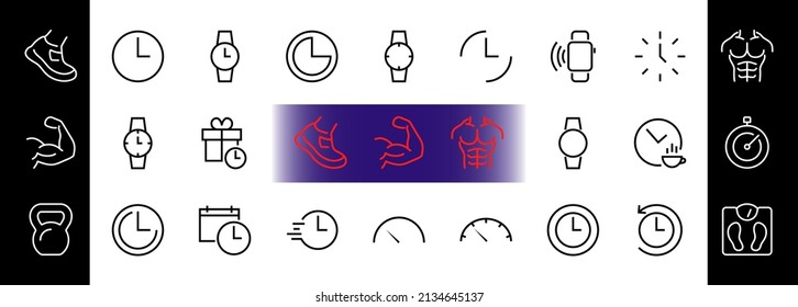 Minimal line icons symbolizing learning and growth — communication, creativity, time, and digital connection. Perfect for education, online learning, and idea sharing projects.