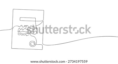 Minimal line illustration of a document or paper sheet with abstract text lines, symbolizing documentation, paperwork, files, or written records.