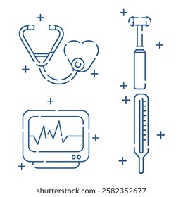 Minimal Line Illustration of Medical Health Care and Clinic