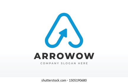 Minimal Line Letter A Arrow Logo Design Vector Icon Symbol Illustrations.