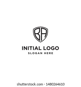 Minimal Line Letter Initial BA Logo Design Template