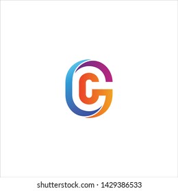 Minimal line letter initial C CG logo. Abstract and elegant shape font sign. logotype vector design template for personal identity branding, creative industry, web, business, corporate and company.