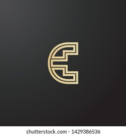 Minimal line letter initial C logo. Abstract and elegant shape font sign. logotype vector design template for personal identity branding, creative industry, web, business, corporate and company.