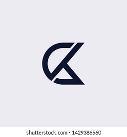 Minimal line letter initial C CK logo. Abstract and elegant shape font sign. logotype vector design template for personal identity branding, creative industry, web, business, corporate and company.