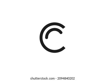 Minimal Line Letter Initial C Logo Design Template. Vector Logo Illustration