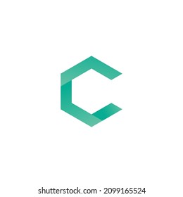 Plantilla de diseño inicial del logotipo C de la letra de línea mínima. Ilustración del logotipo del vector