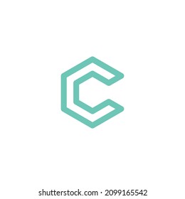 Minimal Line Letter Initial C Logo Design Template. Vector Logo Illustration
