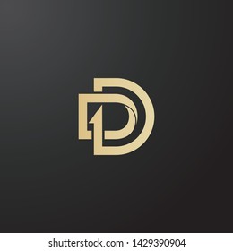 Minimal line letter initial D DD logo. Abstract and elegant shape font sign. logotype vector design template for personal identity branding, creative industry, web, business, corporate and company.