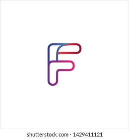 Minimal line letter initial F logo. Abstract and elegant shape font sign. logotype vector design template for personal identity branding, creative industry, web, business, corporate and company.