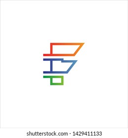 Minimal line letter initial F logo. Abstract and elegant shape font sign. logotype vector design template for personal identity branding, creative industry, web, business, corporate and company.