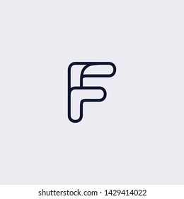 Minimal line letter initial F logo. Abstract and elegant shape font sign. logotype vector design template for personal identity branding, creative industry, web, business, corporate and company.
