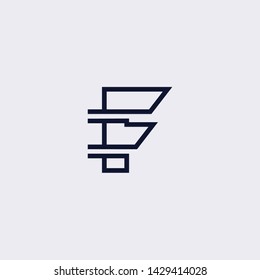 Minimal line letter initial F logo. Abstract and elegant shape font sign. logotype vector design template for personal identity branding, creative industry, web, business, corporate and company.