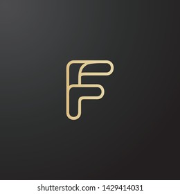Minimal line letter initial F logo. Abstract and elegant shape font sign. logotype vector design template for personal identity branding, creative industry, web, business, corporate and company.
