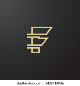 Minimal line letter initial F logo. Abstract and elegant shape font sign. logotype vector design template for personal identity branding, creative industry, web, business, corporate and company.