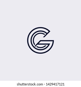Minimal line letter initial G logo. Abstract and elegant shape font sign. logotype vector design template for personal identity branding, creative industry, web, business, corporate and company