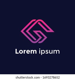 Minimal Line Letter Initial G Logo Design Template. Vector Logo Illustration