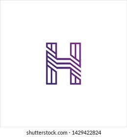 Minimal line letter initial H logo. Abstract and elegant shape font sign. logotype vector design template for personal identity branding, creative industry, web, business, corporate and company