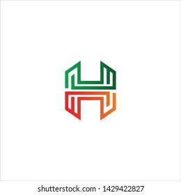 Minimal line letter initial H logo. Abstract and elegant shape font sign. logotype vector design template for personal identity branding, creative industry, web, business, corporate and company