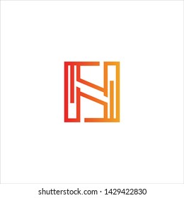 Minimal line letter initial H logo. Abstract and elegant shape font sign. logotype vector design template for personal identity branding, creative industry, web, business, corporate and company