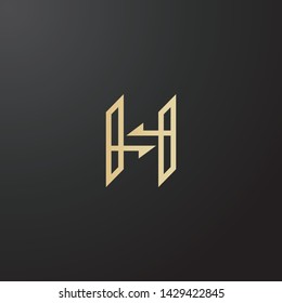 Minimal line letter initial H logo. elegant abstract arrow shape font sign. logotype vector design template for personal identity branding, creative industry, web, business, corporate and company