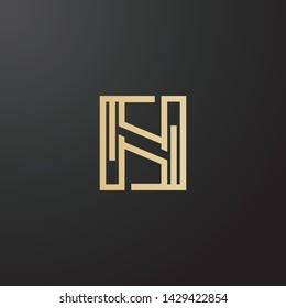Minimal line letter initial H logo. Abstract and elegant shape font sign. logotype vector design template for personal identity branding, creative industry, web, business, corporate and company