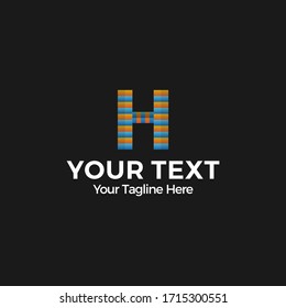 Minimal Line Letter Initial H Logo Design Template. Vector Logo Illustration
