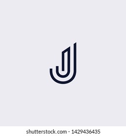 Minimal line letter initial J logo. Abstract and elegant shape font sign. logotype vector design template for personal identity branding, creative industry, web, business, corporate and company
